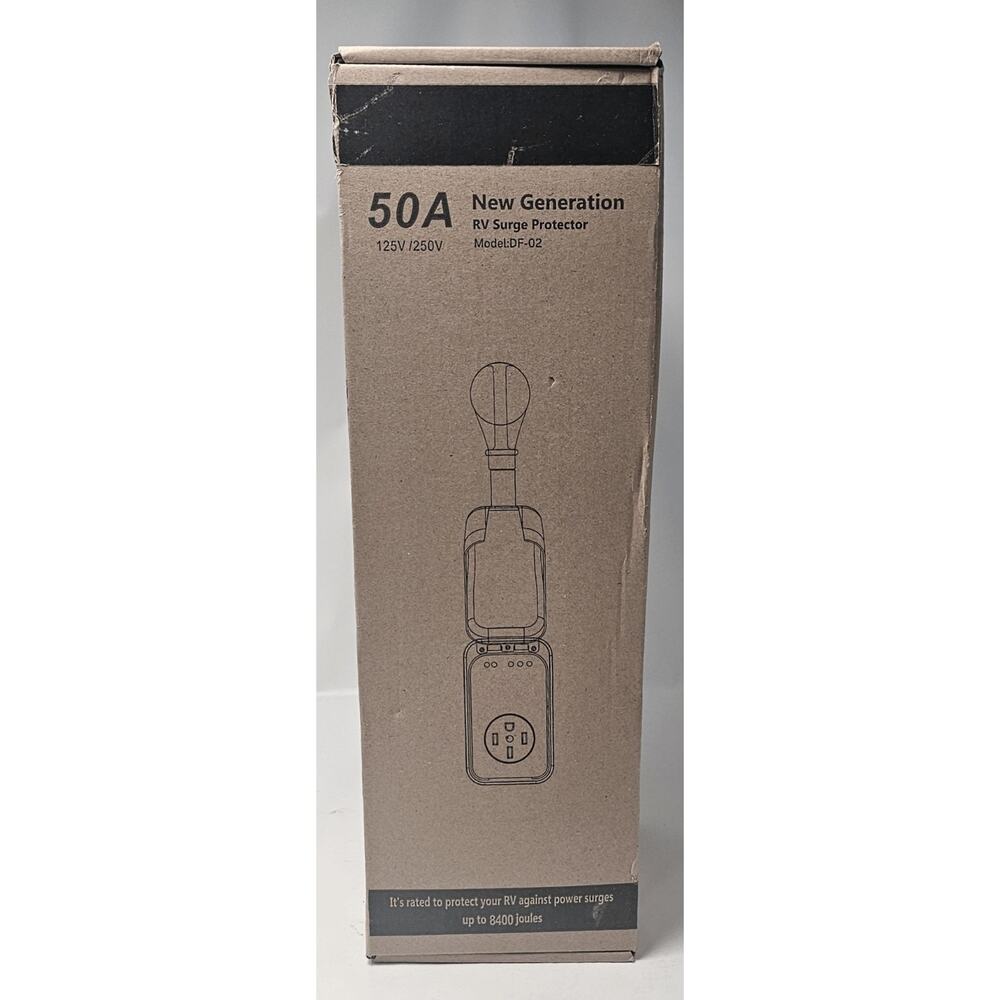 New Generation RV Surge Protector 50 Amp 8400 Joules Weather Resistant with Lock